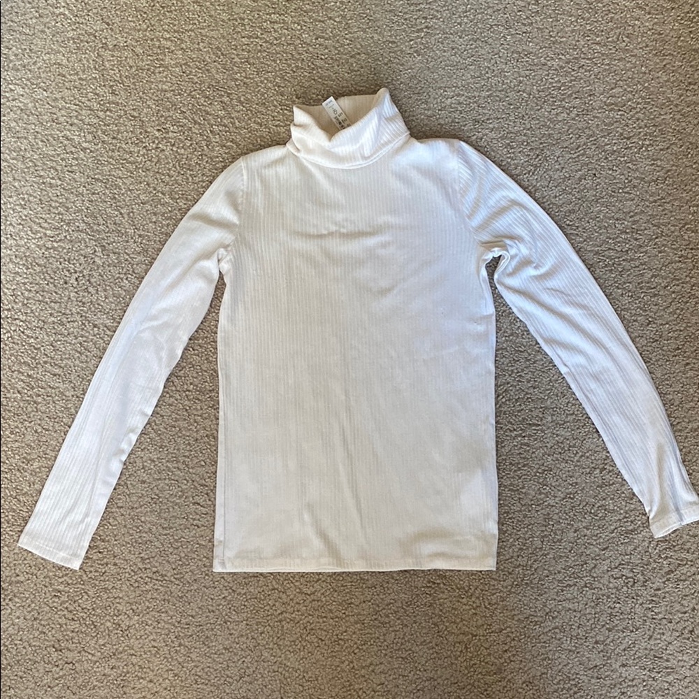 NWT Madewell Cream ribbed long sleeve turtleneck